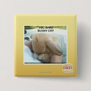 Je maakt bunny huilen vierkante button 5,1 cm