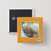 Je maakt bunny huilen vierkante button 5,1 cm (Voorkant /achterkant)