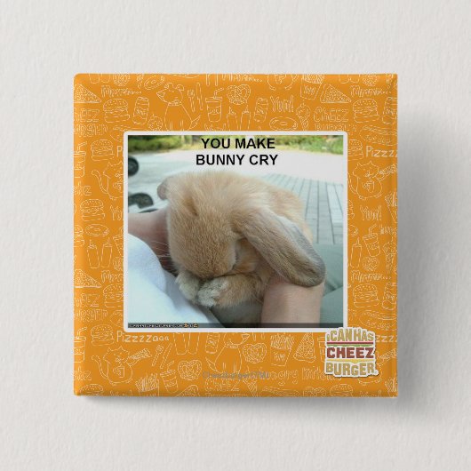 Je maakt bunny huilen vierkante button 5,1 cm (Voorkant)