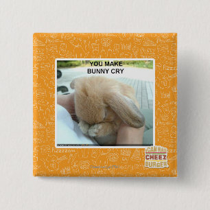 Je maakt bunny huilen vierkante button 5,1 cm