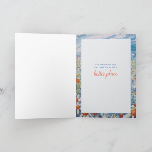 Je maakt de wereld beter bedankje feestdagen kaart (Binnen)