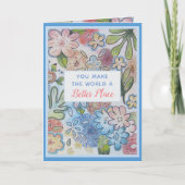 Je maakt de wereld beter bedankje feestdagen kaart (Voorkant)