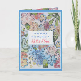 Je maakt de wereld beter bedankje feestdagen kaart