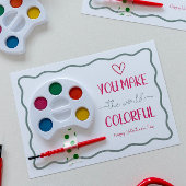 Je maakt de wereld kleurrijk Valentijnskind School Feestdagenkaart