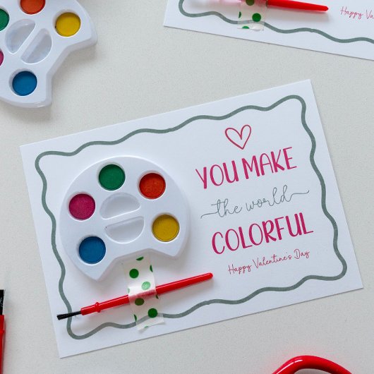 Je maakt de wereld kleurrijk Valentijnskind School Feestdagenkaart