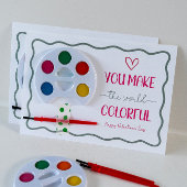 Je maakt de wereld kleurrijk Valentijnskind School Feestdagenkaart