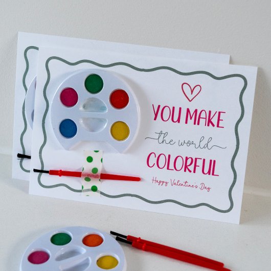 Je maakt de wereld kleurrijk Valentijnskind School Feestdagenkaart