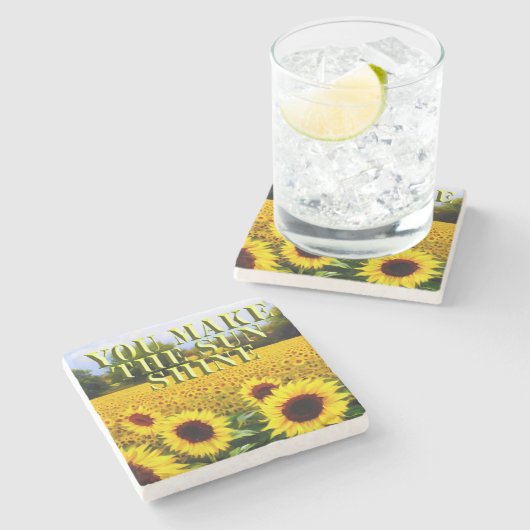 Je maakt de zon schitterend, stenen Onderzetter (Zijkant)