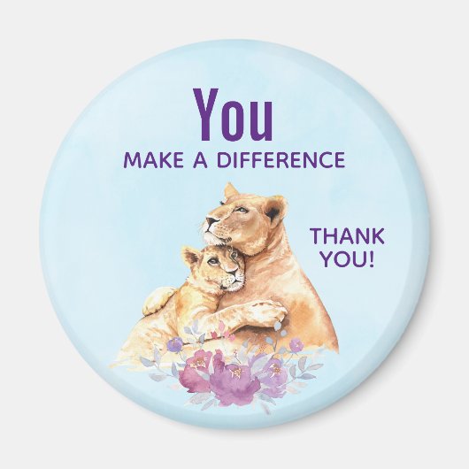 Je maakt een andere Waterverf, lion & Cub Magneet (Voorkant)