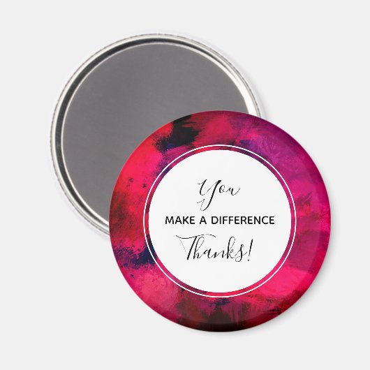 Je maakt een verschil donkerrood en Paars Abstract Magneet (Voorkant / Achterkant)