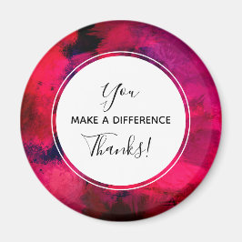 Je maakt een verschil donkerrood en Paars Abstract Magneet