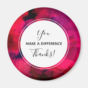 Je maakt een verschil donkerrood en Paars Abstract Magneet