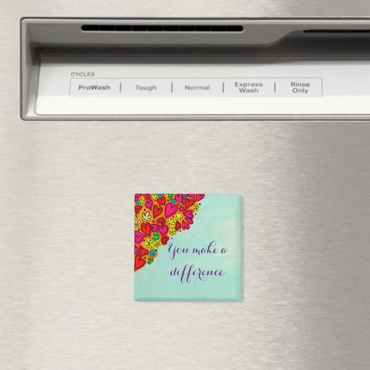 Je maakt een verschil doodle harten magneet (Insitu (Vaatwasser))