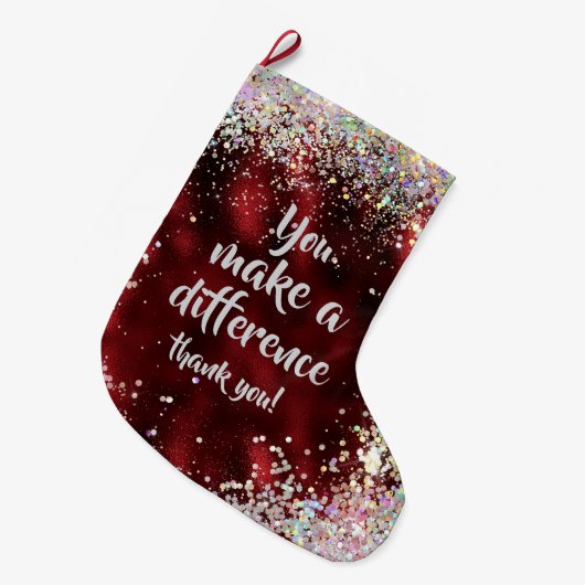 Je maakt een verschil grote kerstsok (Voorkant (Hangend))