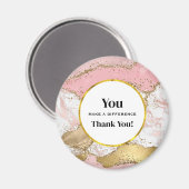 Je maakt een verschil Roos Goud Roze Marmer Magneet (Voorkant / Achterkant)