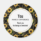 Je maakt een verschil tussen Classy Yellow Sunflow Magneet (Voorkant)