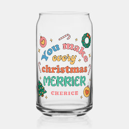 Je maakt elke kerst vrolijker | Schattigee retro Blikvorm Glas