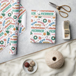 Je maakt elke kerst vrolijker | Schattigee retro Cadeaupapier