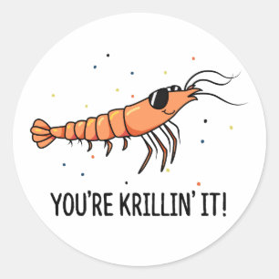 Je maakt het leuk met Krillin Krill grap Ronde Sticker
