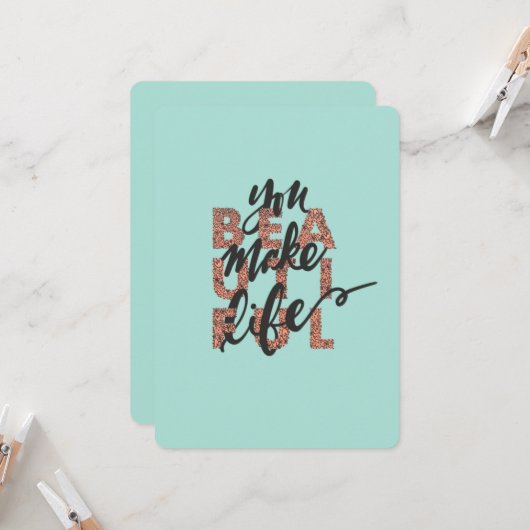 Je maakt het leven mooi geïllustreerde Kaart (Voorkant / Achterkant in situ)