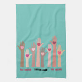 Je maakt iets uit en je bent een geliefde bevallin theedoek (Verticaal)