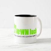 Je maakt je eigen geluk groene shamrock tweekleurige koffiemok (Voorkant rechts)