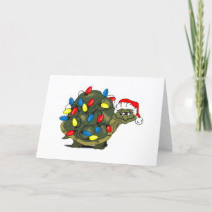 Je maakt kerstaansteker! kerstkaart voor schildpad feestdagen kaart