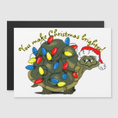 Je maakt Kerstmis mooier! Cartoon schildpadmagneet (Voorkant / Achterkant)