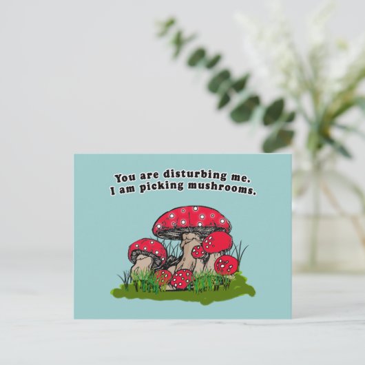 Je maakt me bang. Ik speel paddenstoelen T-shirt Briefkaart (Staand voorkant)