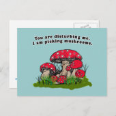 Je maakt me bang. Ik speel paddenstoelen T-shirt Briefkaart (Voorkant / Achterkant)