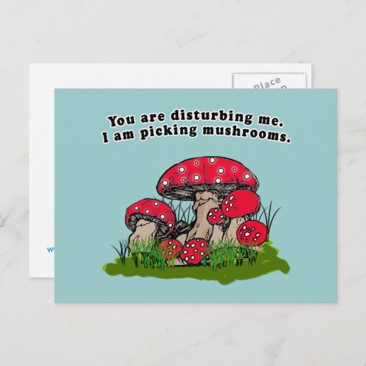 Je maakt me bang. Ik speel paddenstoelen T-shirt Briefkaart (Voorkant / Achterkant)