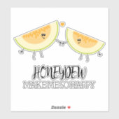 Je maakt me blij bruiloft Jubileum meloenen Sticker (Vel)