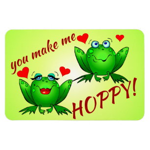 Je maakt me blij Cute vrolijke pret Groene kikkers Magneet