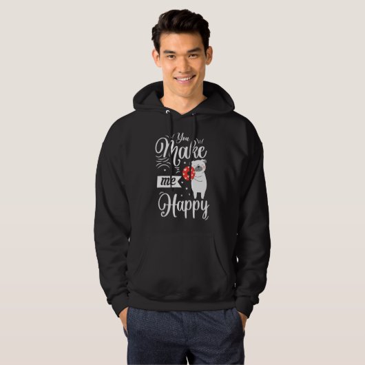 Je maakt me blij dat Dog houdt van Donut Valentijn Hoodie (Voorkant volledig)
