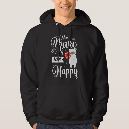 Je maakt me blij dat Dog houdt van Donut Valentijn Hoodie (Voorkant)