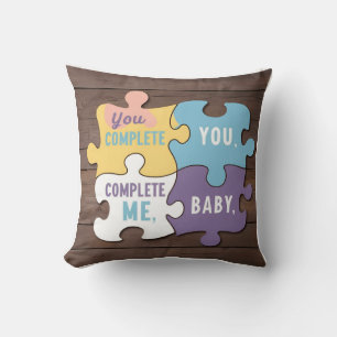 Je maakt me compleet Baby Puzzel Mom Silhouette Kussen