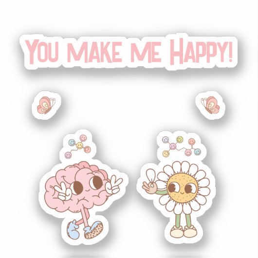 Je maakt me gelukkig! Happy Brain Sticker (Voorkant)