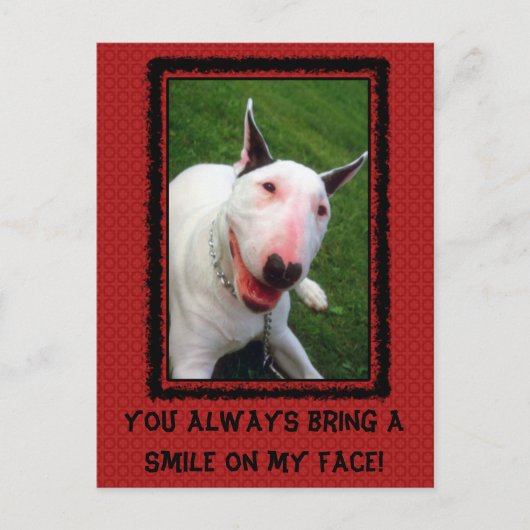 Je maakt me glimlachen briefkaart (Voorkant)