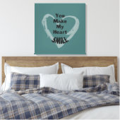 Je maakt me glimlachen canvas afdruk (Insitu (Slaapkamer))