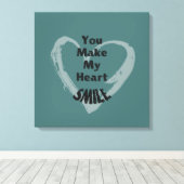 Je maakt me glimlachen canvas afdruk (Insitu (Houten vloer))