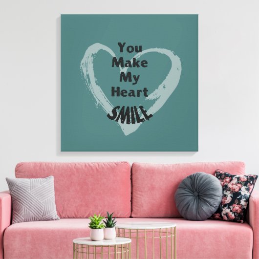 Je maakt me glimlachen canvas afdruk (Insitu (Woonkamer))