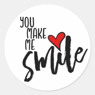 Je maakt me glimlachen ronde sticker
