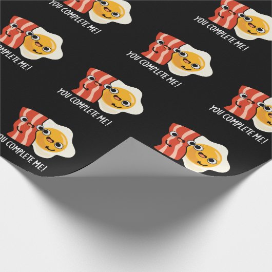 Je maakt me grappig, Bacon Egg Pun Dark BG Cadeaupapier (Hoek)