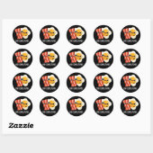 Je maakt me grappig, Bacon Egg Pun Dark BG Ronde Sticker (Vel)