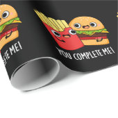 Je maakt me grappig, Burger Fries Pun Dark BG Cadeaupapier (Rol Hoek)