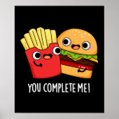 Je maakt me grappig, Burger Fries Pun Dark BG Poster (Voorkant)