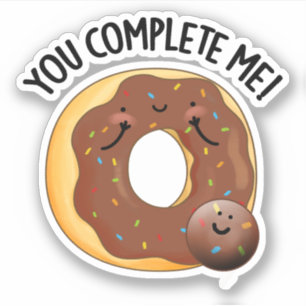 Je maakt me grappig eten donut pun sticker