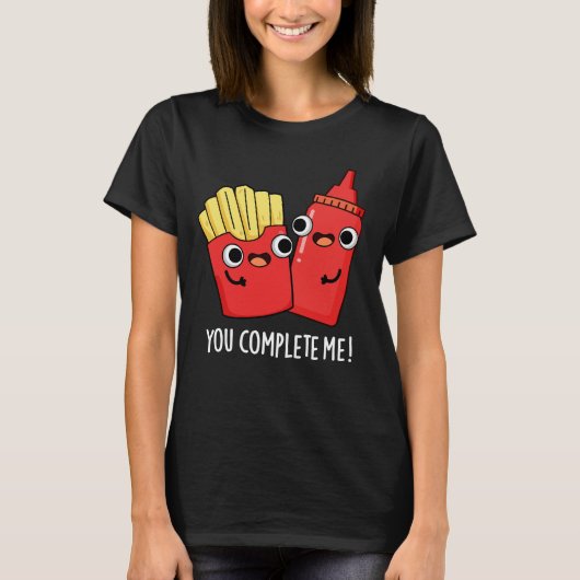 Je maakt me grappig. Ketchup Pun Dark BG T-shirt (Voorkant)