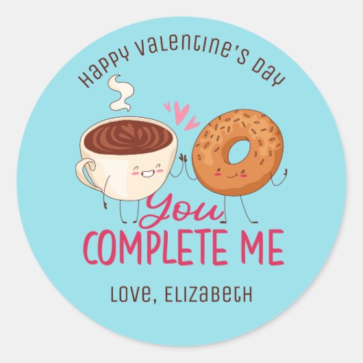 Je maakt me grappig met Pun Cute Valentijnsdag Ronde Sticker (Voorkant)