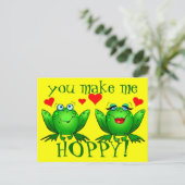 Je maakt me hap-Cartoon kikkers Briefkaart (Staand voorkant)